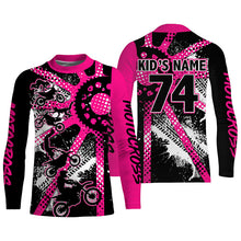 Load image into Gallery viewer, Dirt bike freestyle kid men women custom MX jersey UPF30+ pink Motocross gear racing shirt PDT299