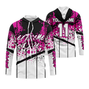 Custom Motocross jersey kid&adult MotoX extreme dirt road UV protective pink dirt bike shirt PDT369