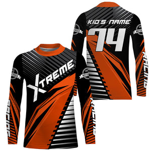 Personalized Motocross riding jersey custom number&name orange dirt bike racing motorcycle off-road PDT227