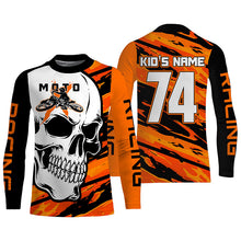 Load image into Gallery viewer, Skull MotoX Jersey Custom Motocross UPF30+ Orange Dirt Bike Racing Motorcycle Bikers Racewear NMS1263