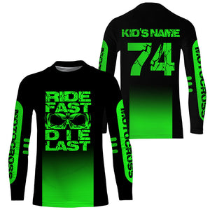 Custom MX racing jersey kid men women UPF30+ Motocross Ride Fast Die Last dirt bike off-road shirt PDT266