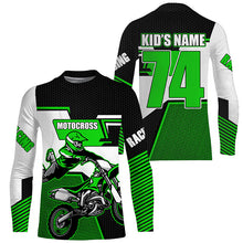 Load image into Gallery viewer, Green extreme personalized Motocross riding jersey youth&amp;adult UPF30+ dirt bike racing shirt PDT278