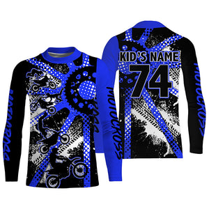 Dirt bike freestyle kid men women custom MX jersey UPF30+ blue Motocross gear racing shirt PDT298