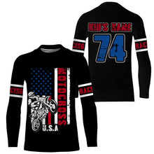 Load image into Gallery viewer, American flag jersey Motocross custom youth adult UPF30+ biker off-road motorcycle shirt patriotic PDT245