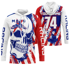 Load image into Gallery viewer, Skull MotoX jersey custom motocross UV American flag Patriotic dirt bike racing motorcycle racewear NMS947