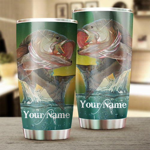 1pc Largemouth Bass fishing ChipteeAmz's art Custom Stainless Steel Tumbler Cup AT065
