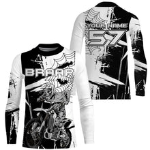 Load image into Gallery viewer, Skull black MX jersey Motocross kids adult custom dirt bike UPF30+ long sleeves off-road motorcycle PDT176