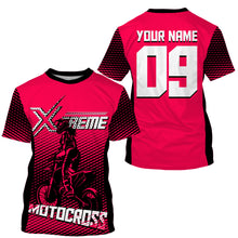 Load image into Gallery viewer, Extreme Motocross jersey biker girl custom number kid&amp;adult MX racing UPF30+ youth off-road shirt PDT216