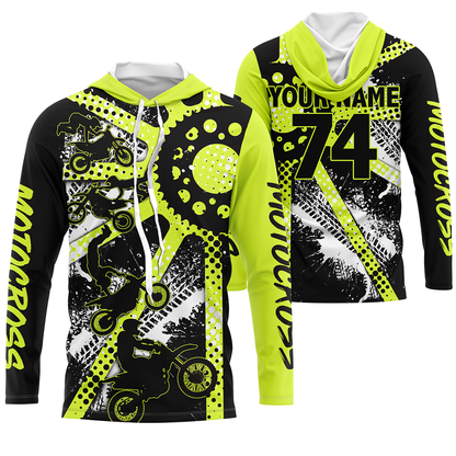 Dirt bike freestyle kid men women custom MX jersey UPF30+ green Motocross off-road racing shirt PDT63