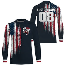 Load image into Gallery viewer, Custom number&amp;name MX dirt bike racing jersey patriotic motocross youth men UV off-road motorcycle PDT168