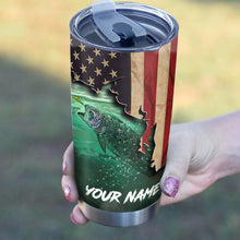 Load image into Gallery viewer, 1pc Rainbow trout fishing American flag ChipteeAmz&#39;s art Custom Stainless Steel Tumbler Cup AT062