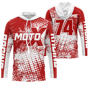 Motocross custom kid youth adult dirt bike jersey red MX racing shirt UPF30+ extreme racewear PDT91