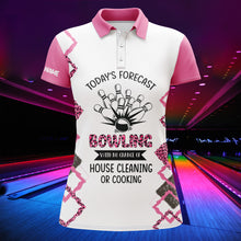 Load image into Gallery viewer, Personalized Women Polo Bowling Shirt Funny Pink Short Sleeve Team Polo Female Bowlers Jersey NBP08