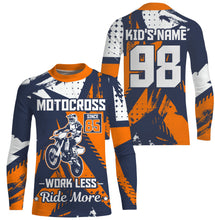 Load image into Gallery viewer, Work Less Ride More kid adult Motocross jersey personalized UPF30+ dirt bike long sleeves racing NMS1097