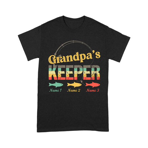 Grandpa's keeper custom fishing shirt, grandpa shirt, gifts for grandpa, grandfather, father's day D02 NQS1631 - Standard T-shirt