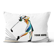 Load image into Gallery viewer, Colorful Continuous Golfer Custom Golf Pillow Personalized Golfing Gifts LDT1161