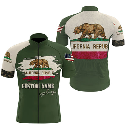 California cycling jersey mens UPF50+ bike shirt California cycling tops with 3 pockets MTB shirt| SLC240