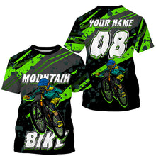 Load image into Gallery viewer, Custom green adult kid MTB jersey UPF30+ Mountain bike shirt youth boys girls cycling clothes mens| SLC230