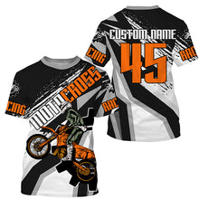 Load image into Gallery viewer, Orange extreme MX jersey UPF30+ kid men women personalized Motocross off-road biker racing shirt PDT238