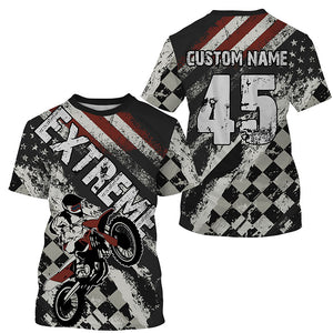 Motocross off-road jersey youth adult flag patriotic UV dirt bike extreme custom MX racing shirt PDT244