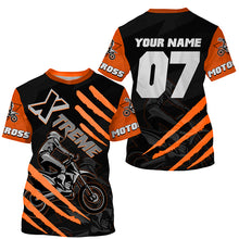 Load image into Gallery viewer, Xtreme Motocross kid&amp;adult custom UV orange MX jersey biker racing shirt motorcycle long sleeves PDT224