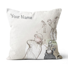 Load image into Gallery viewer, Vintage Hand Drawn Golfer Customized Pillow Personalized Golfing Gifts LDT1116