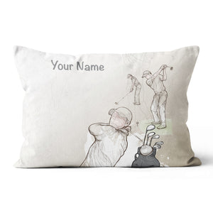 Vintage Hand Drawn Golfer Customized Pillow Personalized Golfing Gifts LDT1116