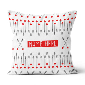 Cute Archery Arrow Custom Name White Pillows, Best Valentine Gifts Ideas TDM0914