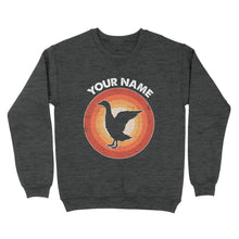 Load image into Gallery viewer, Goose Retro Vintage Sunset Custom Name Shirt, Goose Hunting Shirt, Personalized Gift for Goose Bird Lover Standard Sweatshirt FSD2347D08