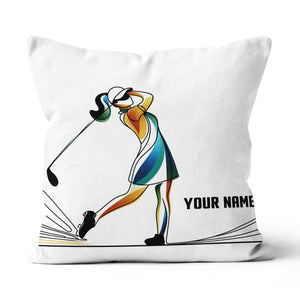 Colorful Continuous Golfer Custom Golf Pillow Personalized Golfing Gifts LDT1161