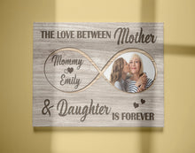 Load image into Gallery viewer, Personalized Infinity Canvas - The Love Between Mother &amp; Daughter Is Forever, Mother's Day Gift N2537