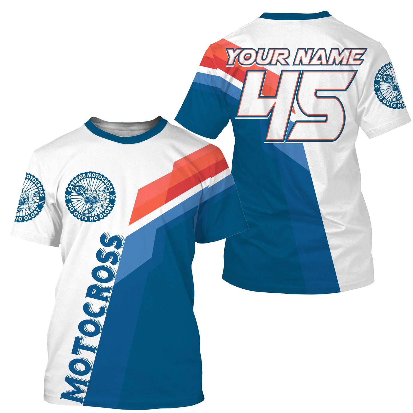 Custom number&name MX dirt bike racing jersey blue white UPF30+ youth adult Xtreme motorcycle shirt PDT172