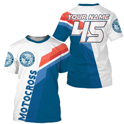 Custom number&name MX dirt bike racing jersey blue white UPF30+ youth adult Xtreme motorcycle shirt PDT172