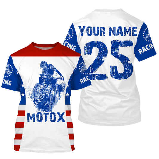 Kid men women USA flag Motocross off-road jersey custom name number dirt bike UV patriotic shirt PDT167