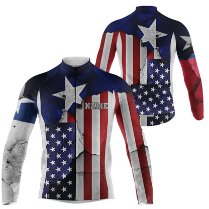 Men women Texas cycling jersey USA Bike shirt with 3 pockets UPF50+ full zip MTB BMX bicycle gear| SLC172