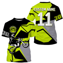 Load image into Gallery viewer, Youth men women Motocross racing jersey personalized UPF30+ biker extreme off-road green MX shirt PDT255