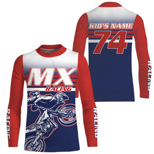 Extreme custom dirt bike riding kid men women UV jersey for biker Motocross shirt red MX off-road PDT192