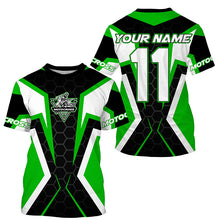 Load image into Gallery viewer, Adult&amp;kid custom Motocross green jersey MX off-road UPF30+ racing dirt bike shirt motorcycle PDT327