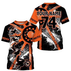 Dirt bike freestyle kid men women custom MX jersey UPF30+ orange Motocross gear racing shirt PDT300