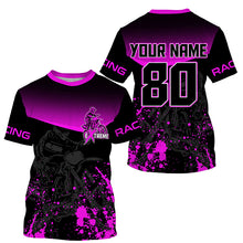 Load image into Gallery viewer, Personalized purple Motocross jersey UPF30+ extreme men kid women dirt bike off-road shirt PDT370