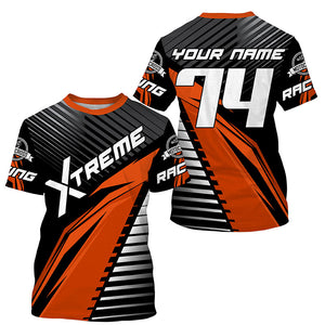 Personalized Motocross riding jersey custom number&name orange dirt bike racing motorcycle off-road PDT227