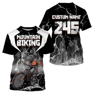 Black kid MTB jersey UPF30+ mountain bike gear youth Unisex downhill shirt cycling clothes| SLC234
