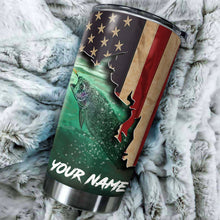 Load image into Gallery viewer, 1pc Rainbow trout fishing American flag ChipteeAmz&#39;s art Custom Stainless Steel Tumbler Cup AT062