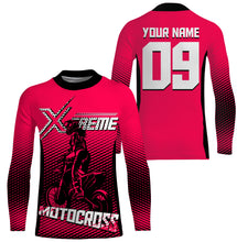 Load image into Gallery viewer, Extreme Motocross jersey biker girl custom number kid&amp;adult MX racing UPF30+ youth off-road shirt PDT216