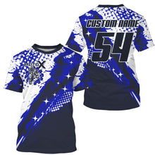 Load image into Gallery viewer, Youth kid adult custom jersey for Motocross UPF30+ blue MX shirt biker extreme off-road motorcycle PDT98