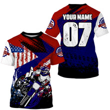 Load image into Gallery viewer, Kid youth adult dirt bike jersey custom UPF30+ USA flag Motocross racing shirt off-road motorcycle PDT274