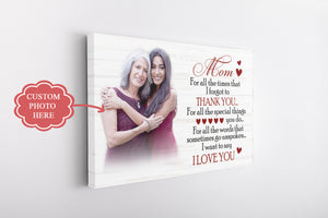 Personalized Mom Canvas| Mom I Love You| Custom Mom Photo Wall Art, Mother's Day Gift, Birthday Gift for Mom, Mother| N1456