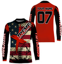 Load image into Gallery viewer, Extreme custom Motocross jersey UPF30+ American flag dirt bike racing kid women men off-road shirt PDT272