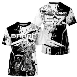 Skull black MX jersey Motocross kids adult custom dirt bike UPF30+ long sleeves off-road motorcycle PDT176