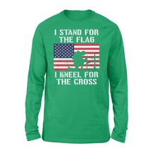 Load image into Gallery viewer, I Stand for The Flag I Kneel for The Cross  Shirt Patriotic Military NQS161